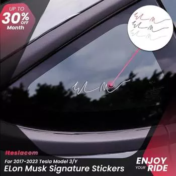 Подпись Илона Маска Автомобильная наклейка Креативные наклейки Model3 Автомобильные наклейки для Tesla Model S 3 XY 2023 Автомобильные аксессуары красный