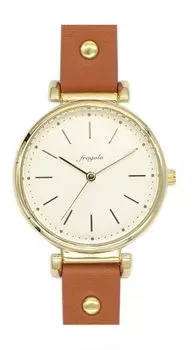 [Подписаться] Часы Fragola Sweatproof Belt Studded Belt Watch H02320S-1 CA женские бежевые