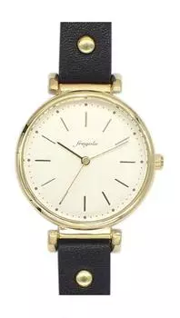 [Подписаться] Часы Fragola Sweatproof Belt Studded Belt Watch H02320S-1 BK женские черные