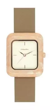 [Подписаться] Часы Kalanchoe Square Acetic Bezel Watch H05022A-1 MOC женские коричневые