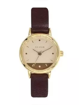 [Подписаться] Часы TEA SPOON с ремешком и металлическим циферблатом, устойчивым к поту, H02822S-1 GD/DBR, женские, коричневые