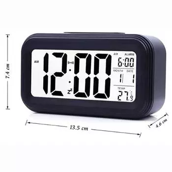 Подробная информация о будильнике со светодиодным дисплеем, цифровом будильнике белый