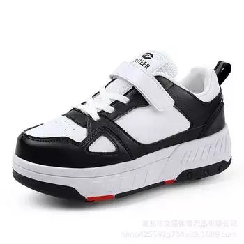 Подростки студенты Интернет знаменитости роликовые коньки дети бегуны обувь двухколесный съемный осенне-зимний двойной ролик бегуны обувь 31