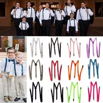 Подростки/взрослые, мужчины, женщины, регулируемые эластичные однотонные подтяжки шириной 15 мм, с 3 прочными зажимами и подтяжками на спине для повседневного использования 100cm бирюзовый