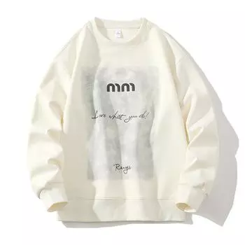 Подростковая футболка с длинным рукавом для мальчика, с круглым вырезом, осенний топ, осенняя одежда, ранняя весна и осень, повседневная толстовка для мужчин M бежевый