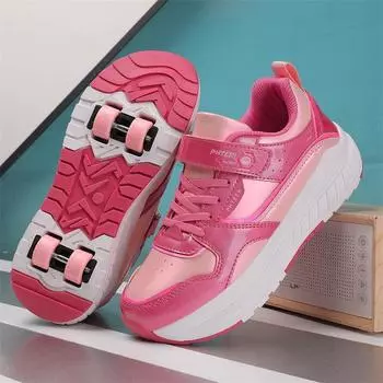 Подростковая обувь Runaway Shoes для девочек Новые детские спортивные четырехколесные для мальчиков Для детей среднего и старшего возраста Катание на роликах 31