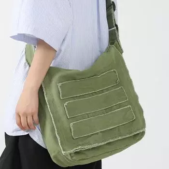 Подростковая парусиновая текстильная большая вместительная школьная сумка на боковом ремне, 2023, тканевая сумка для отдыха, эстетическая сумка в стиле гранж Y2K в стиле хип-хоп чёрный