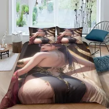 Подростковая Сексуальная Фигура Дети 3D Принт Мультяшный Мальчик Девочка Взрослый Пуховое Одеяло Постельное Белье Молния и Наволочка Мягкий Ультратонкий Фи 90x200cm