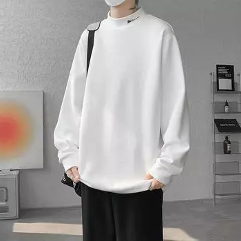 Подростковая толстовка мужская из искусственного немецкого бархата с длинным рукавом и полуводолазкой для мужчин с осенней свободной парной рубашкой M