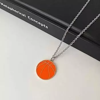 Подростковое баскетбольное ожерелье, простой универсальный гонконгский стиль Ins, крутой женский прилив, мужской индивидуальный спортивный студенческий ювелирный кулон