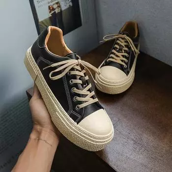 Подростковые фактурные кожаные туфли Harajuku простые повседневные туфли для серфинга с низким верхом студенческие мужские туфли на шнуровке 39