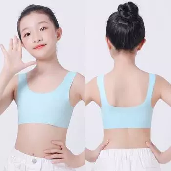 Подростковый бюстгальтер с латексной подкладкой/тренировочный бюстгальтер без швов без следов детский бюстгальтер one size синий