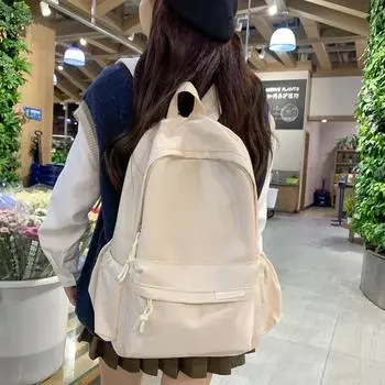 Подростковый рюкзак, однотонный студенческий школьный рюкзак, рюкзак большой емкости зелёный