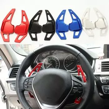 Подрулевой переключатель для BMW 1 2 3 4 5 6 7 X1 X2 X4 X5 X6 i8 F10 F30 F18, 2 шт., алюминиевый автомобильный руль серебряный