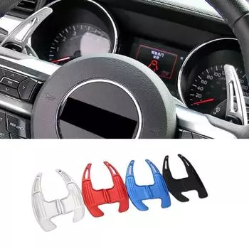 Подрулевые переключатели передач, алюминиевый сплав, накладка на руль, отделка 2X, автомобильный стиль для Ford Mustang 2015 2016 2017 2018 2019 чёрный