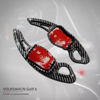 Подрулевые переключатели передач Volkswagen Golf 6 совместимы с автомобилями Lavida, Lingdu, Sagitar, Touareg, GTI и автомобилями из-за рубежа Carbon pattern красный