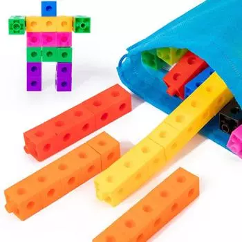 Подсчет сложенных кубиков DIY Строительные блоки Игрушки-кубы Радужные строительные блоки Игрушки для детей детского сада 1set