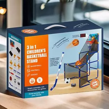 Подсчитываемая 3-в-1 стойка для стрельбы, спортивный игрушечный костюм для родителей и детей, для метания мяча синий