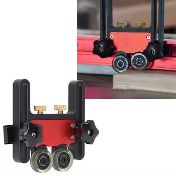 Подшипник пильного стола Роликовый столярный станок Двойной роликовый скользящий ролик подачи Направляющий ролик Перо Доска Вспомогательный инструмент красный черный