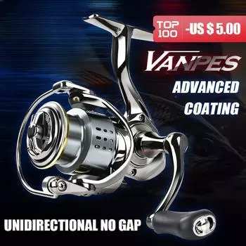 Подшипник серии Vanpes Rust Free and Smooth 5.0:1 рыболовная катушка с тормозной системой 8 кг максимальная мощность спиннинговое колесо рыболовная катушка VANPES-C1000