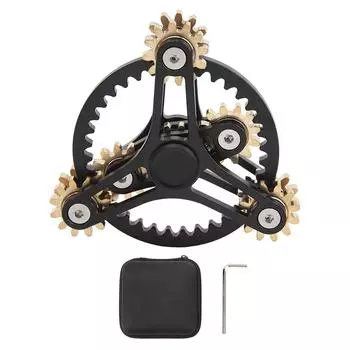 Подшипник Шестеренка Пальчиковая Игрушка Медитация Уменьшение Тревоги Избавление от Вредных Привычек Подшипник 3 Шестеренки Металлическая Игрушка Черная