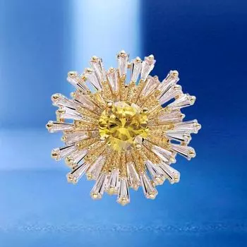 Подсолнух Бесшовная магнитная пряжка-брошь женская High-End Sense Полностью циркониевая антибликовая пряжка универсальные аксессуары для одежды Electroplated real gold золотой