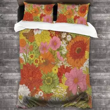 Подсолнух Цифровая печать, Домашний текстиль Четырехсекционный пододеяльник, Постельное белье из трех предметов UK Single 135 * 200cm two-piece set (90g)