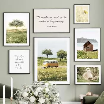 Подсолнух, Дейзи, лимонное дерево, автомобиль, бабочка, настенная живопись на холсте, постеры на скандинавскую тему и принты, настенные панно для декора гостиной A4 21X30cm No Framed