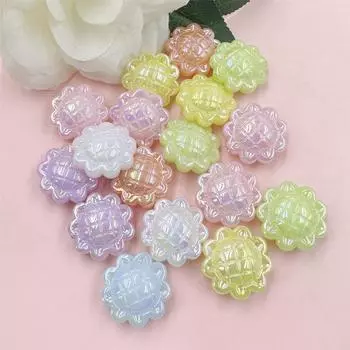 Подсолнух для изготовления ювелирных изделий ярких цветов, акриловые прокладки, свободные бусины с отверстием, креативный материал ручной работы, аксессуары «сделай сам», 10 шт./23,5 мм, аксессуары фиолетовый