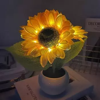 Подсолнух лампа настольные лампы светодиодные декоративные перезаряжаемые лампы затемняемый сенсорный контроль для спальни гостиная кабинет ночник