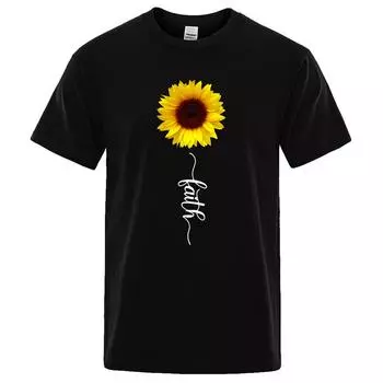 Подсолнух надежды Красота Принт Мужчины Женщины Футболки Футболка Брендовая одежда Большие футболки Футболки с обычным рукавом S