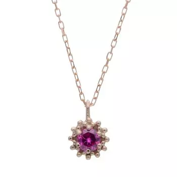 Подсолнух Подарок на день рождения Популярная цепочка Azuki Сделано в Японии K10 розовое золото рубин [Matthewmark] для женщин