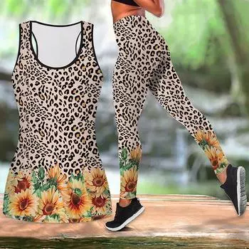 Подсолнух принт йога костюм для женщин модные леггинсы для тренировок фитнес спортивные повседневные штаны для йоги XS оранжевый