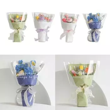 Подсолнух Роза Вязаный цветок крючком Цветок Ручной плетеный букет Свадебное украшение для вечеринки Самодельный День учителя 2