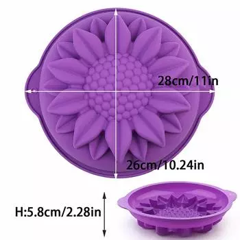 Подсолнух силиконовая форма для торта цветок противень 10 дюймов торт формы для выпечки инструменты для выпечки круглый хлеб пиццы тост с необжигающей ручкой