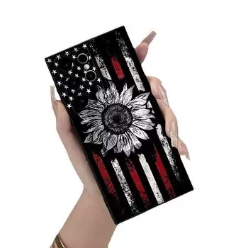 Подсолнух Splicing окрашенный полный объектив противоударный защитный чехол для мобильного телефона Samsung S23A55 Samsung S23PLUS чёрный