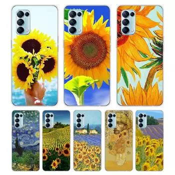 Подсолнух Ван Гог для OPPO Reno7 SE 6 5 ZF 4G 5G Find X2 X3 Neo Lite Pro Plus Прозрачный мягкий чехол для телефона Coque OPPO Find X2 Neo
