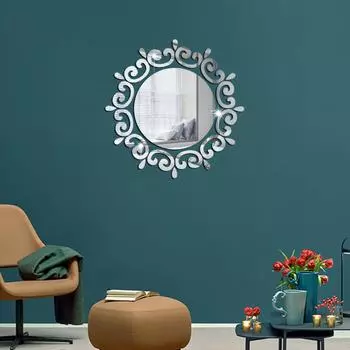 Подсолнух зеркальная наклейка трехмерная акриловая настенная наклейка спальня креативный самоклеящийся настенный декоративный фон