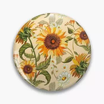 Подсолнухи 70-х годов, винтажная Золотая Ретро мягкая пуговица, забавный значок для одежды, любовник, креативный воротник шляпы, ювелирные изделия, модный декор, мультяшный декор