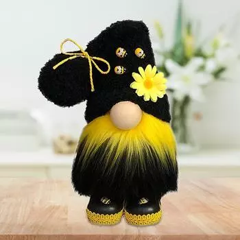 Подсолнухи Гном Пчела Плюшевая Кукла Безликий Ниссе Эльф Гном Томте (черный)