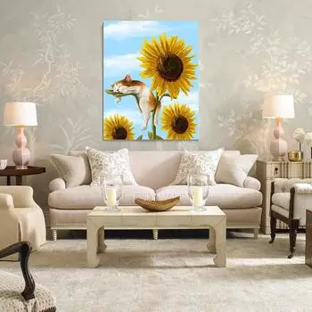 Подсолнухи Картина Маслом Абстрактные Цветочные Растения Холст Искусства Принт Плакат Настенная Картина Гостиная Домашний Декор Украшение Стены 21cm30cm NoFrame