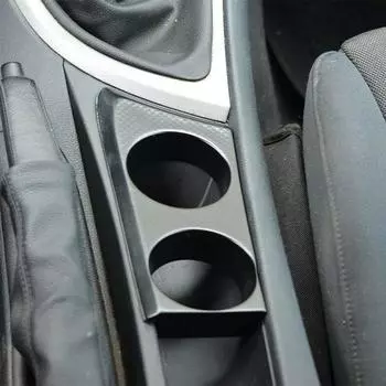 Подстаканник центральной консоли, карбоновый держатель для чашки центральной консоли, накладка на панель отделки для BMW E81 E82 E87 E88 1 серии 2004-2011 с левым рулем чёрный