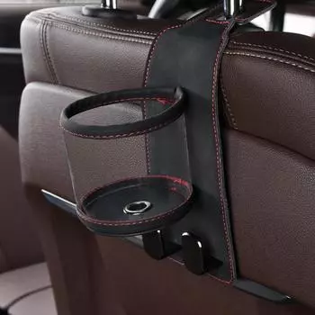 Подстаканник для автомобильного сиденья, черный, ящик для хранения на заднее сиденье, черный, органайзер для спинки сиденья с крючком для подголовника, многофункциональный чёрный