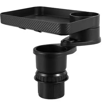 Подстаканник для автомобиля Практичный автомобильный держатель для напитков с вращающимся на 360° подносом Многофункциональный держатель для напитков на сиденье автомобиля Поднос для закусок чёрный