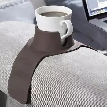 Подстаканник для дивана силиконовый подстаканник для дивана поднос нескользящий антипроливающийся диван подлокотник подставка для чашек кружек бутылок банок серый