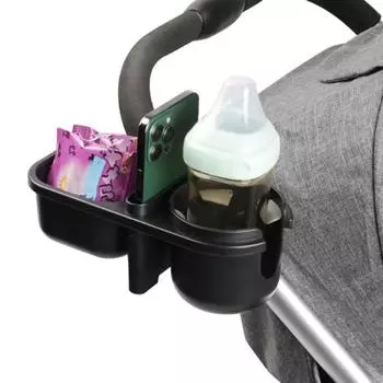 Подстаканник для коляски Удобное и универсальное крепление для телефона надежно удерживает напитки и телефоны в различных транспортных средствах чёрный