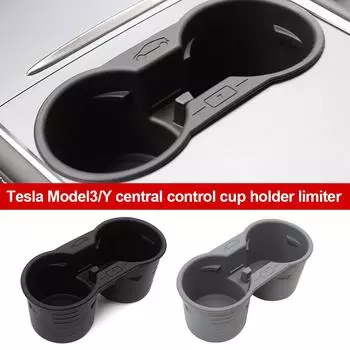 Подстаканник для салона автомобиля, аксессуары, центральная консоль, нескользящий силиконовый держатель для стакана с водой, держатель для телефона для Tesla Model 3 Y 2023 чёрный