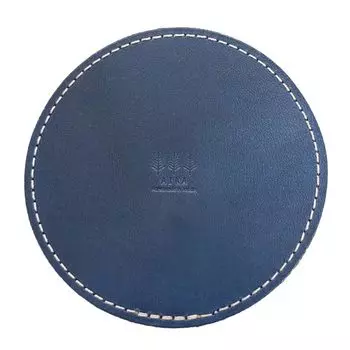 Подстаканник круглый из натуральной кожи, сделано в Японии [AIKA] [Tochigi Leather] (Сайма Блю)