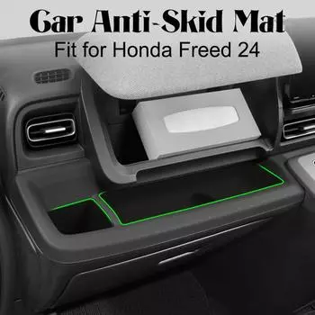Подстаканник на приборной панели автомобиля, противоскользящая накладка для 24 внутренних аксессуаров Honda Freed, лоток для перчаточного ящика, противоскользящая резиновая накладка, коврик коричневый
