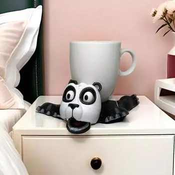 Подстаканник Turtle Coaster с изображением животных, напечатанный на 3D-принтере, с забавным выражением лица, термостойкий держатель для стакана в виде панды, подарок для друзей и семьи зелёный